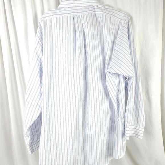 Brooks Brothers Mens Sz 17.5 33 Blue American Supima Cotton Slim Fit Dress Shirt - Picture 2 of 6